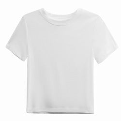 Custom blank plain cropped Logo tee Cotton women's t-shirts Fitness Fit T Shirts Ladies bodycon Crop Tops tshirt for women