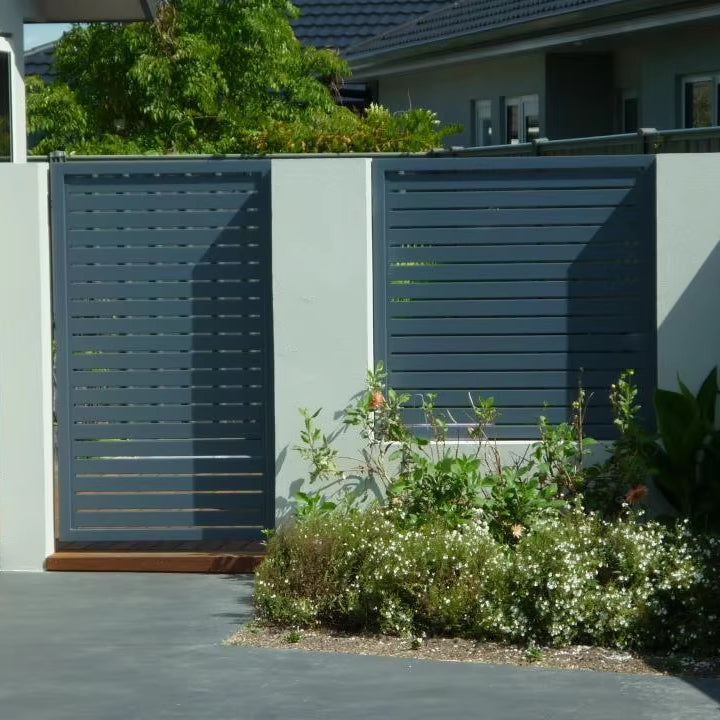 Modern Yard Steel Vertical Louver Style Ventilated Privacy Fence Panel for Decks