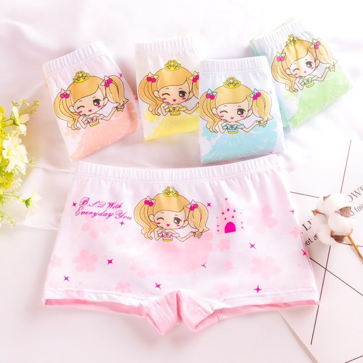 Factory Colorful Breathable Children's Cotton Underwear Panties Girls Kids Baby Doll Underwear