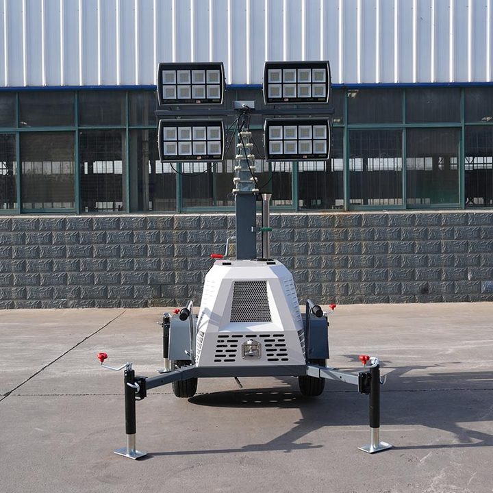 Free Shipping Mobile Light Tower Trolley Light Led Manual Tower Hydraulic Mast Tall Light Tower