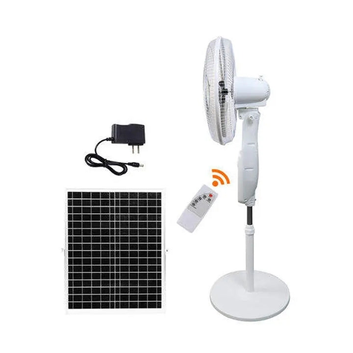 Solar Standing Fan Rechargeable with Panel and Battery 16/18 Inch Outdoor 15W/20W 10-12 Hours