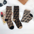 Wholesale socks women's crew socks new style ladies cotton a letter pattern design brand name
