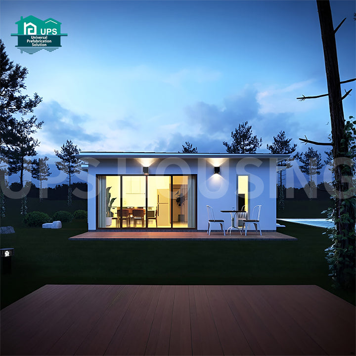 2025 UPS Prefab Tiny House with Three Bedrooms Sandwich Panel Carport Solar Powered Durable and Eco-Friendly Bathroom Gym