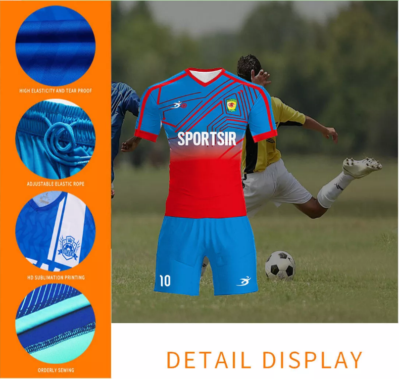 Free Design quick dry Sublimation custom printed soccer jersey football sportswear uniform teamwear printing soccer wear