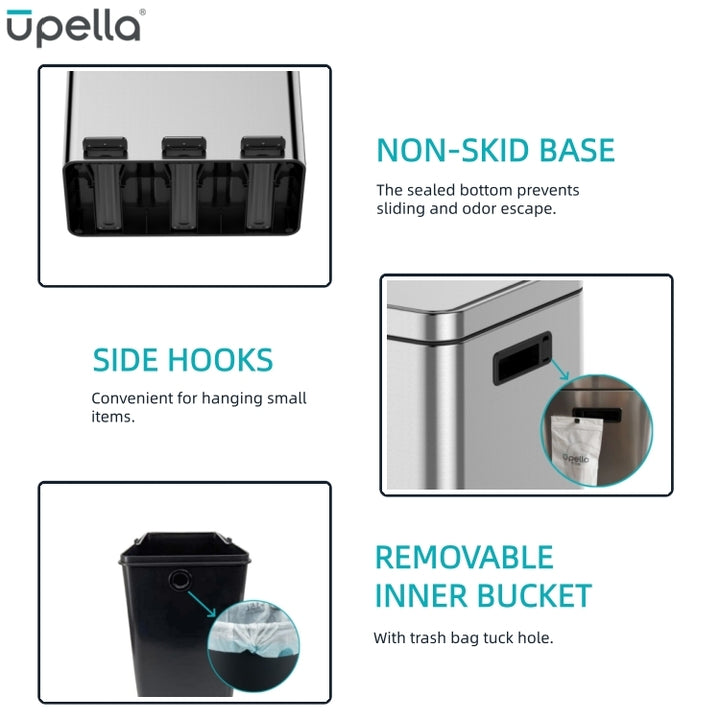 Three Compartments Household Trash Can Kitchen Garbage Waste Bin 3 in 1 Large Capacity Recycle Bin