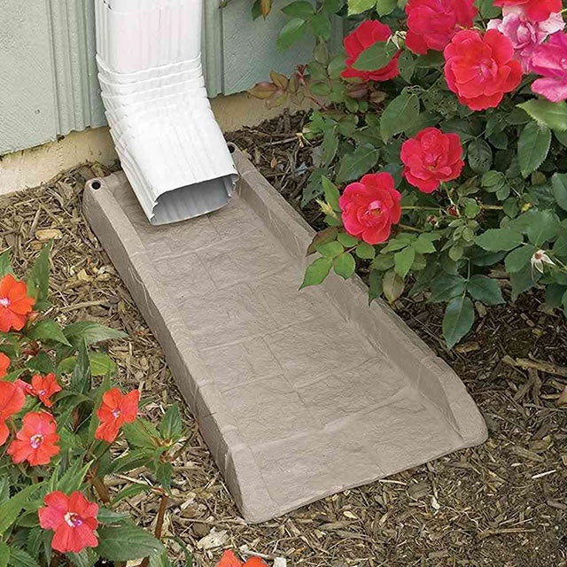 PP Grey Modern Splash Block Guards for Rain Gutter Downspout Extension 54x27x5cm Garden Use