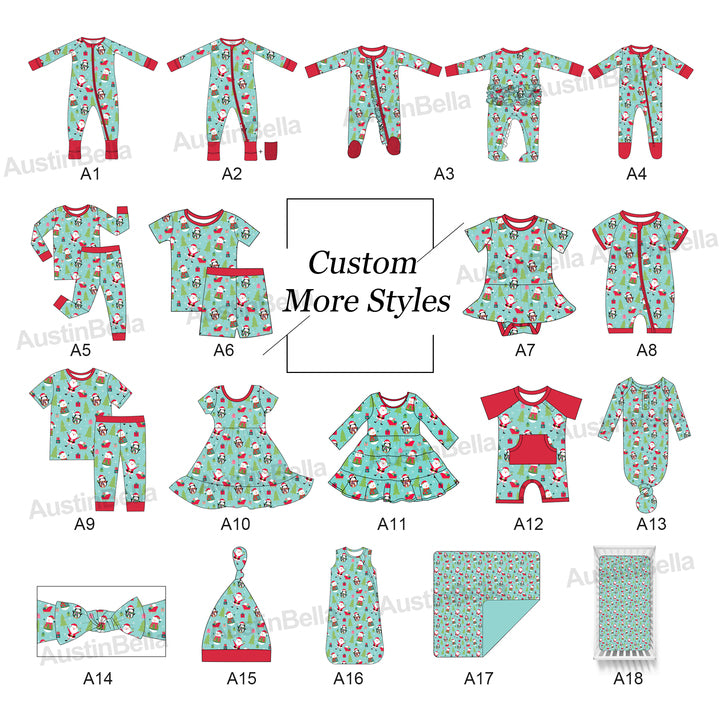 Austinbella Custom Boutique Bamboo Printed Baby Clothes Digital Printing All Over Print Clothing Zipper Rompers Blanket Pajamas