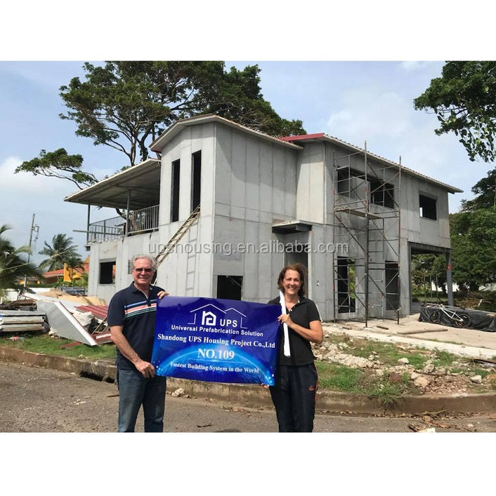 2025 New Tech European Style Prefab House European Style Precast Concrete Sandwich Panels Building