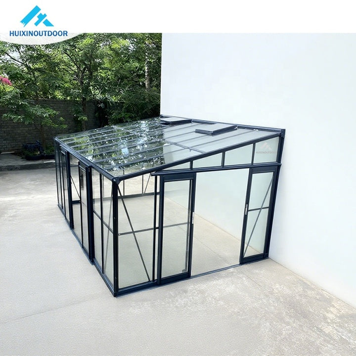 Outdoor Aluminum Greenhouse Kit Luxury Home Garden Heavy Duty Tempered Glass Waterproof Outdoor Plant Grow Glasshouse