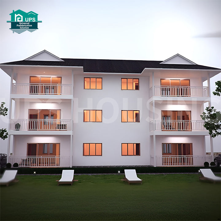 Three-Storey Fast Building Prefab Steel Structure House Waterproof Cement and for Econel Panel for Villa for Sale