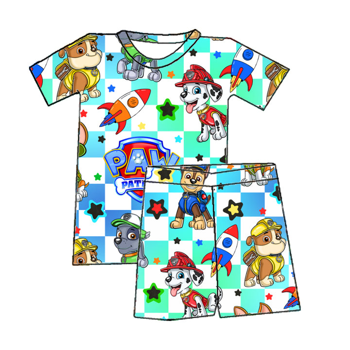 New 2026 Bamboo Fiber Short Sleeve Top and Pants Baby Boys Suit Boys Summer Cute Cartoon Short Sleeved Shorts Clothes Set