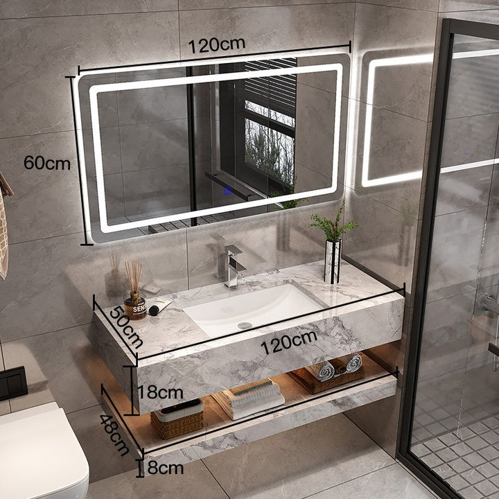 Modern European Style Double Sink Bathroom Vanity with Mirror Water-Resistant From Hotel Supplie