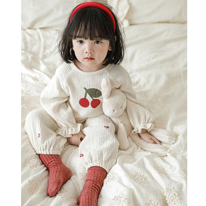 YOEHYAUL Wholesale Fall Kids Clothing 100% Cotton Baby Girls Clothes Homewear 2 Piece Outdoor Girls Clothing Sets