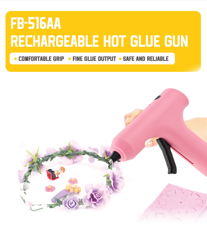 Cordless Electric Glue Gun 10W Rechargeable Lithium Battery Powered Hot Melt DIY Quick Heat Multi-Length Sticks for Home
