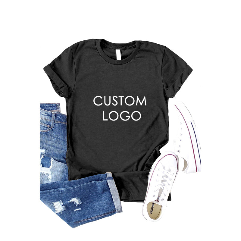 Label Private Customize Printed Logo O-Neck Breathable Women Custom T Shirt Printing Blank T-shirt