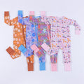 Custom Solid Bamboo Two Way Zipper Baby Long Sleeve Romper Footie Pajamas Baby Clothes New Born Baby Pajamas