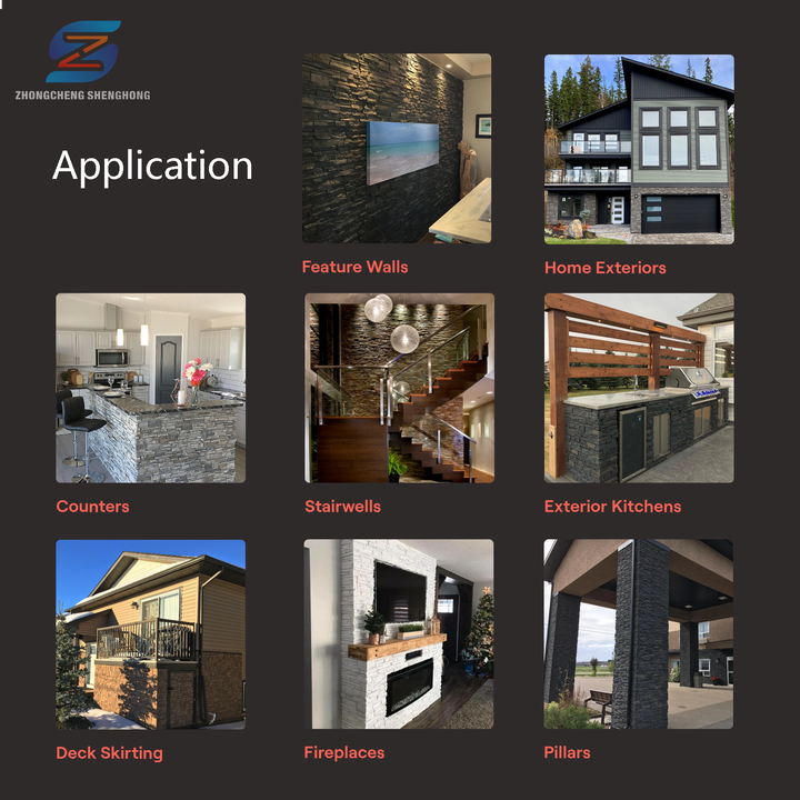 Exterior PU Stone Wall Panels Polyurethane Artificial Stone Culture Artificial Stone Wall Panels