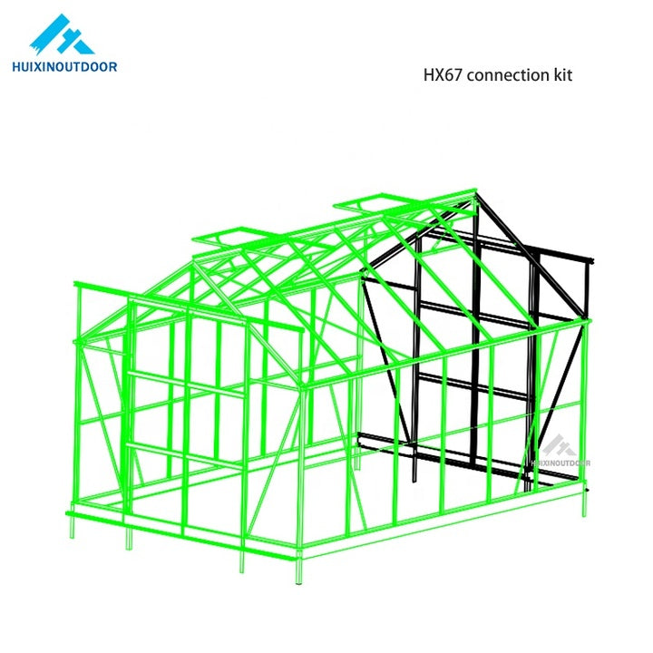 Factory Price Galvanized Steel Base Polycarbonate Garden Plant Aluminum Prefabricated Outdoor Backyard Tunnel Glass Greenhouse