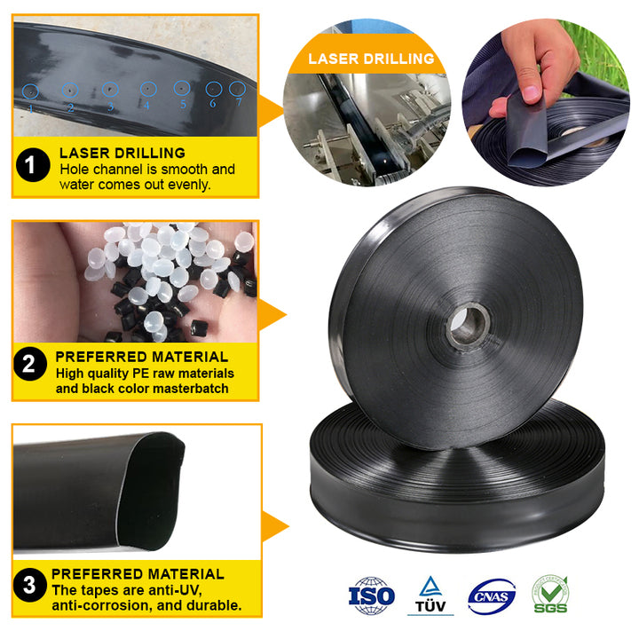 Agricultural Water Irrigation System Rain Pipe Hose Laser Spray Irrigation Pe Plastic Tubes Rain Spray Tape for Farm Garden