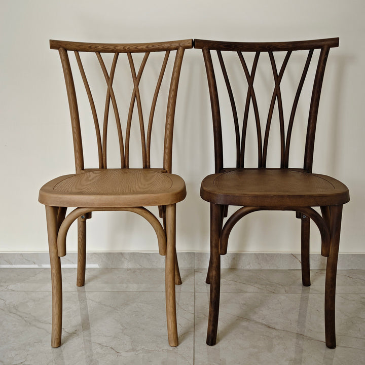 Modern Outdoor Waterproof Brown Natural Banquet Party Garden X Back Resin Crossback Chairs for Events