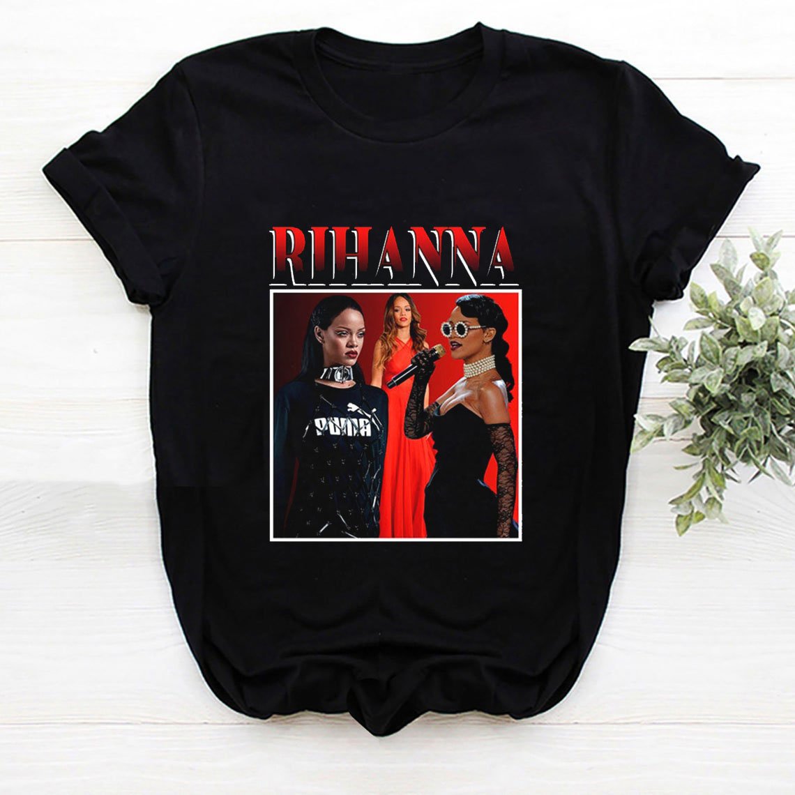 wholesale custom women t shirts rihanna popular singer printed clothing woman graphic tees cotton oversized tshirt