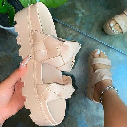ins hot sale thick sole wedge design high heel sandals wholesale ladies shoes women heels