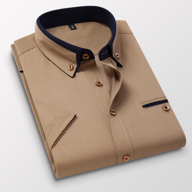 Short Sleeve Shirt Men's Summer Short Sleeve Men's Shirt Slim Fit High Quality Casual Dress Groomsmen Shirt