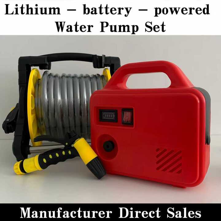 Portable 21V Lithium Battery PP Material Black/Red/Grey Garden Hose Reel Self-Priming Electric Pump Farm Irrigation Car Wash