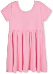 Toddler Girl Buttery Soft Bamboo Short Sleeve Kids Dresses Twirl Dress