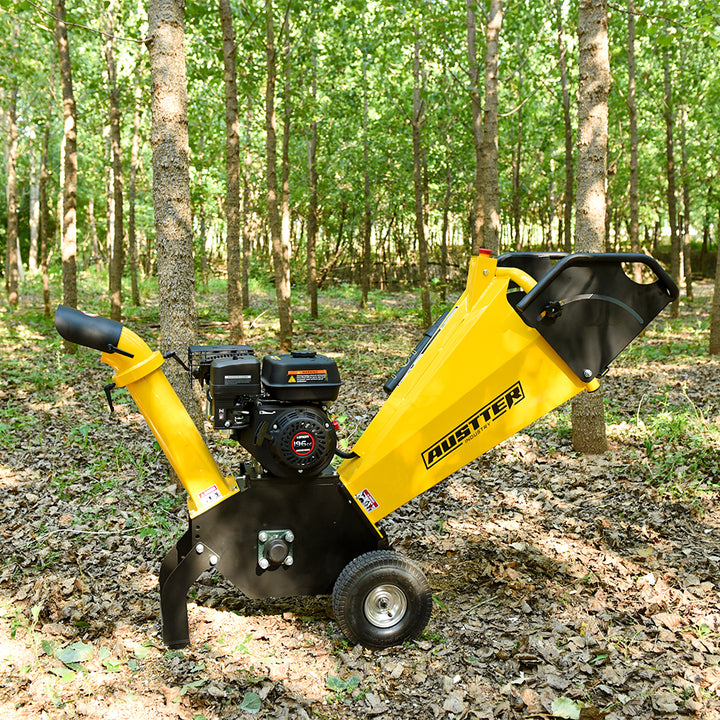 AUSTTER CE Approved Industrial Self-feed Petrol Gasoline Engine Mobile Small Shredder Wood Chipper