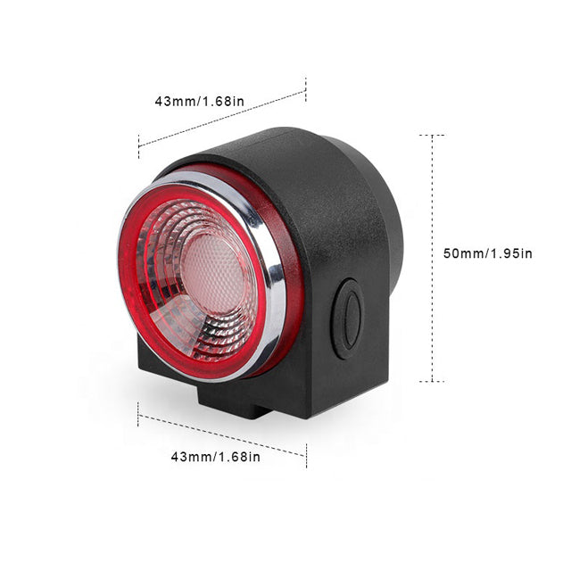 Multifunctional USB Bicycle Tail Light Remote Control Smart Bike Alarm Lock LED Light Source PC Material Rear Mount