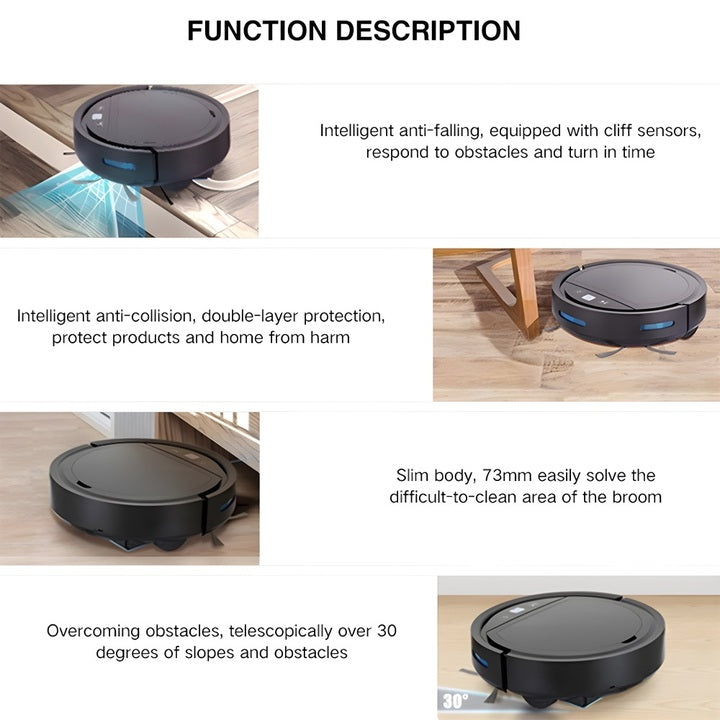 3 in 1 Smart Automatic Self Charging Electric Robot Vacuum Cleaner With Mop Sweep Function Tuya for Home House Floor Wet and Dry