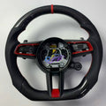 For Porsche Macan Panamera Cayenne Cayman Boxster 991 992 970 971 918 997 718 981 Modified Leather Black Sports Steering Wheel