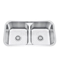 33-INCH UNDERMOUNT STAINLESS STEEL 18 GAUGE DOUBLE BOWL KITCHEN SINK