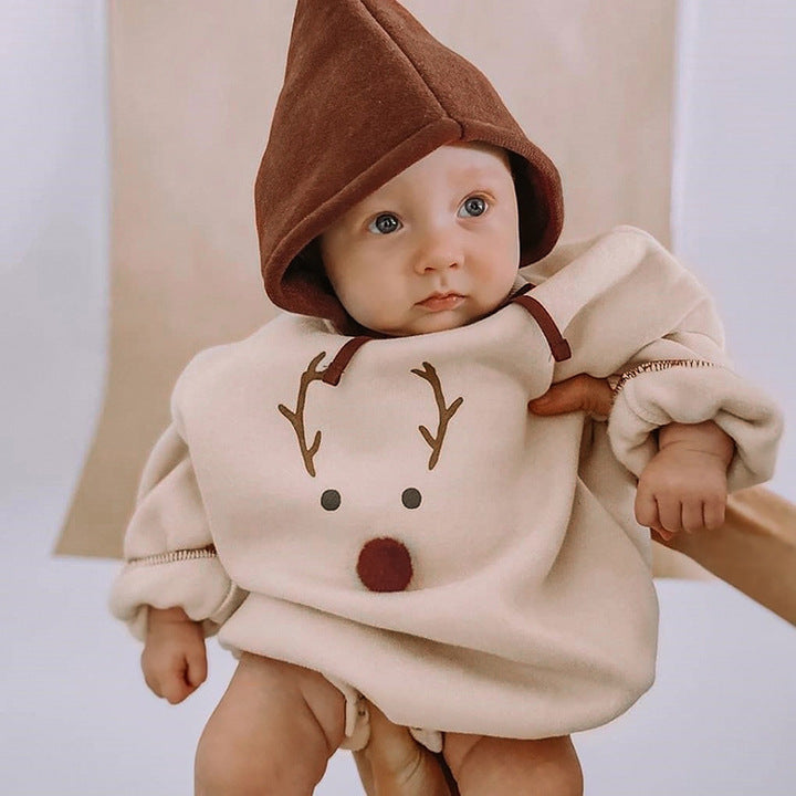 Autumn Winter Newborn Infant Toddler Boys Girls Clothes Casual Christmas Long Sleeve O-Neck Sherpa Unisex Baby Bodysuit