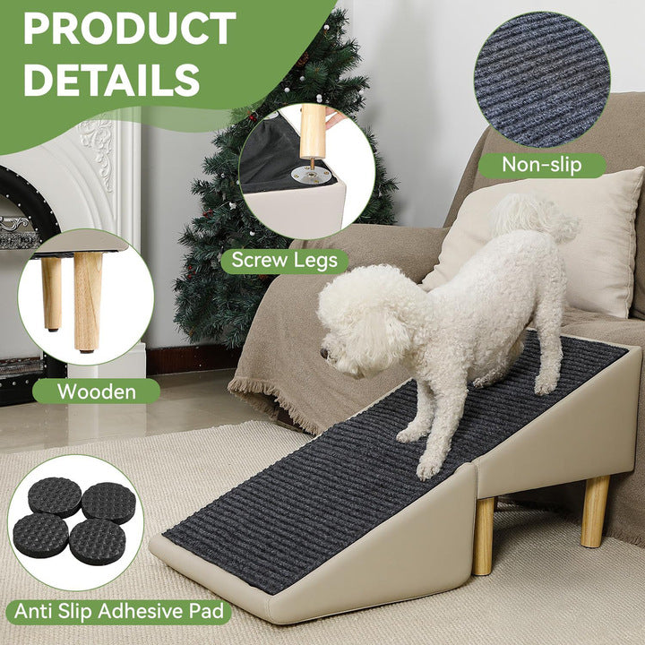 High Quality Wooden Leg Dog Ramp Ottoman Chair Pet Stairs Washable Multifunction Foot Stool for Pet
