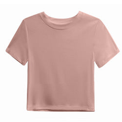 Custom blank plain cropped Logo tee Cotton women's t-shirts Fitness Fit T Shirts Ladies bodycon Crop Tops tshirt for women