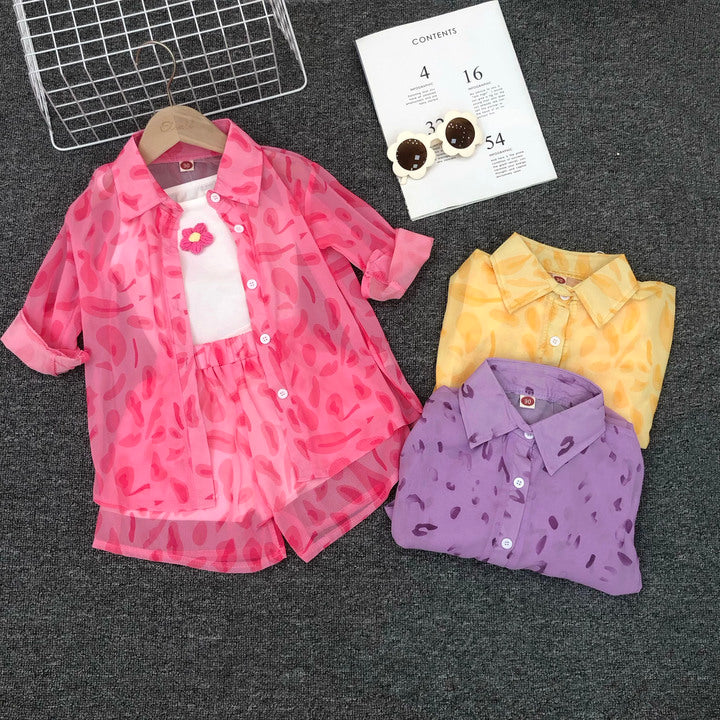 New Fashion Casual Kids Clothing Suit Sun Protection Jacket + Shorts Two-Piece Set for Children Thin Style