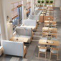 high quality wholesale commercial restaurant furniture wooden leather booth seating and table set