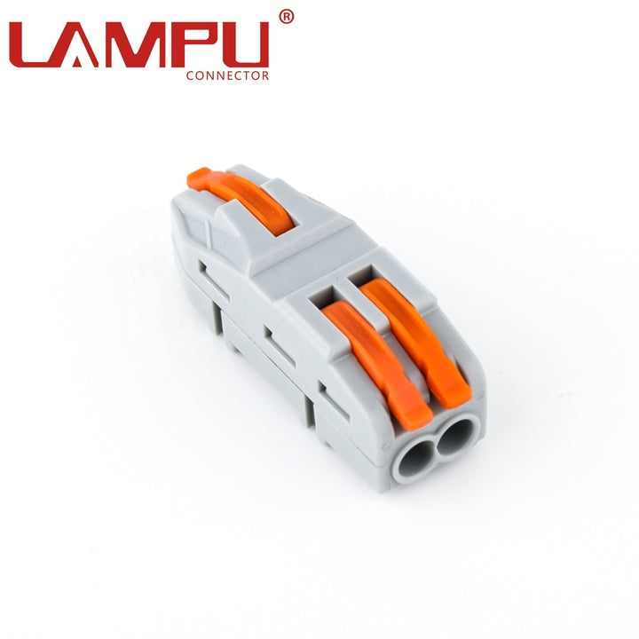50pcs/box Factory 3P Mini Bilateral 1 to 2 Easy Push in Lever Crimp Electrical Cable Quick Connection Connector