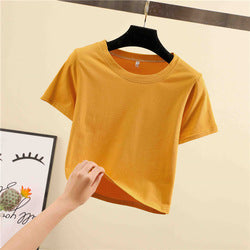 Fashion Wholesale Spring Oversize Blank Yoga Top Women Tees Cropped Plain T Shirt For Ladies