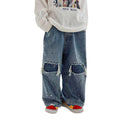 2023 Spring Kids Trousers Boys Fashion Ripped Jeans Baby Girls Loose Casual Denim Pant hole trousers