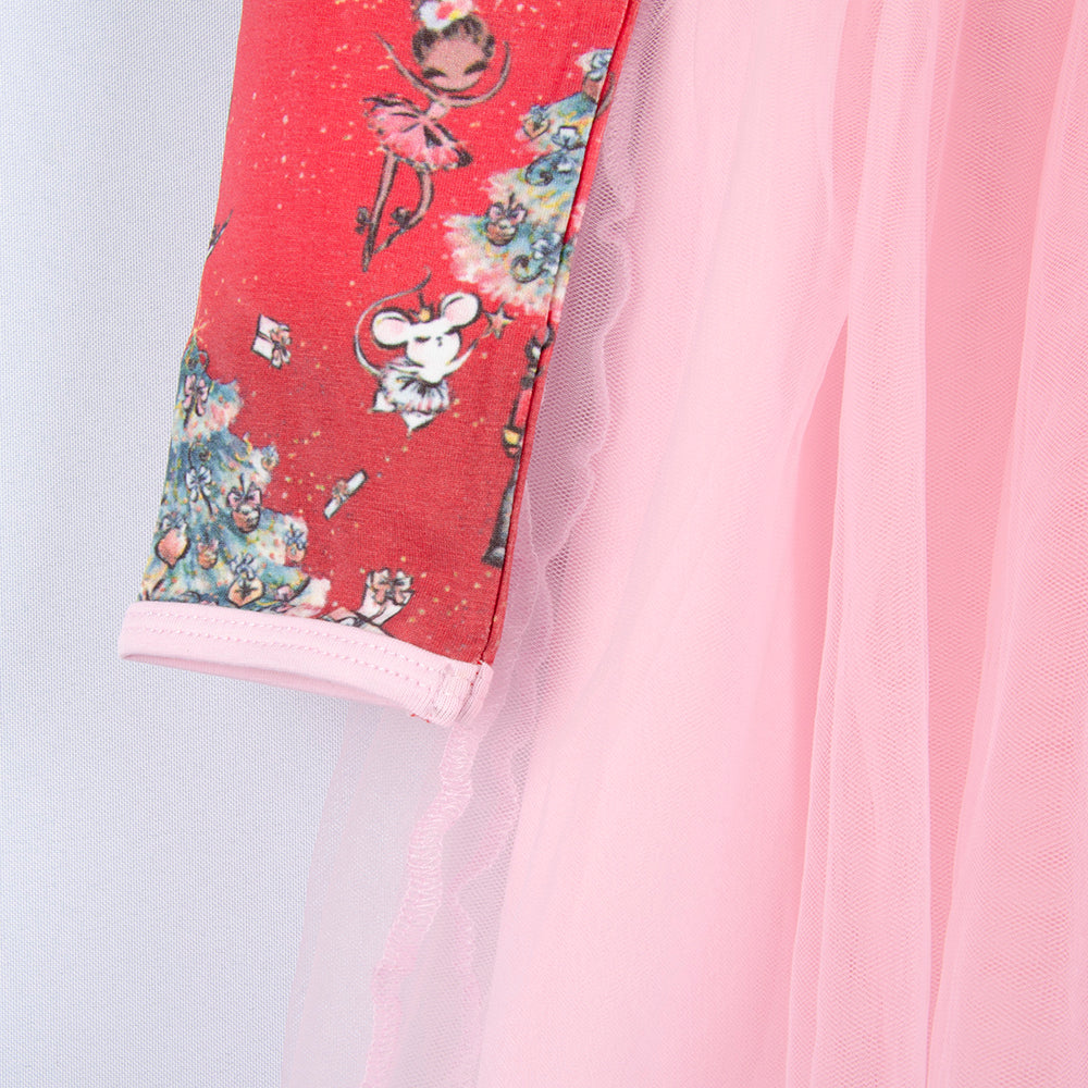 Winter fall long sleeve tutu dress kids girls christmas dresses Floral print Children Girls tulle Dresses