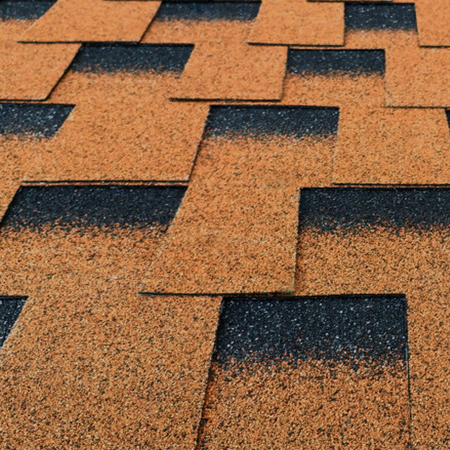 Glaze Coloured Red-Green Asphalt Roof Shingles