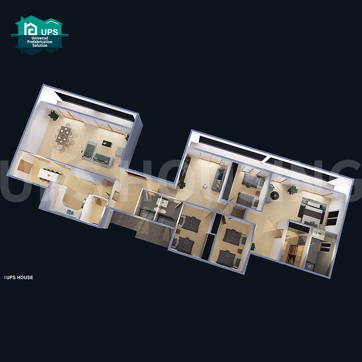 New Design 100 Sq Meter One-Floor Prefab House for Villa Usage Constructed with Durable Sandwich Panel Material