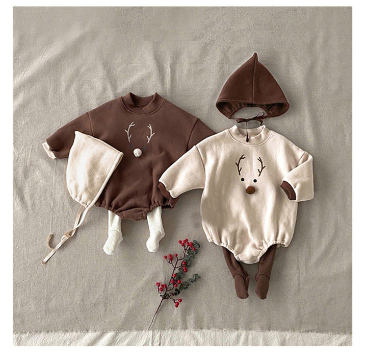 Autumn Winter Newborn Infant Toddler Boys Girls Clothes Casual Christmas Long Sleeve O-Neck Sherpa Unisex Baby Bodysuit