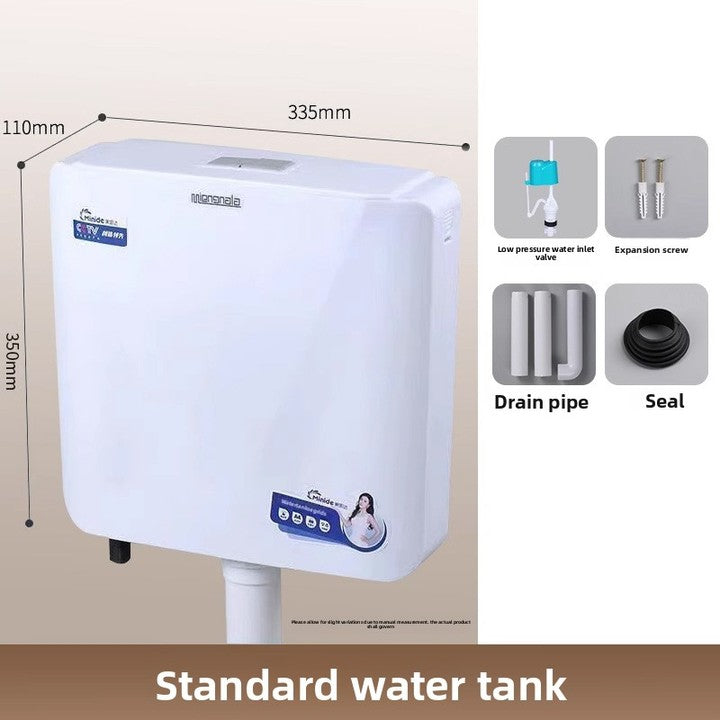 Polypropylene Eco-Friendly Modern Minimalist Design Square Squatting Toilet Tank Wall-mounted Hand-pressed Flushing