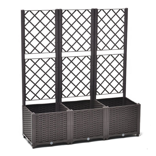 Plastic Raised Garden Bed Planter Box with Trellis