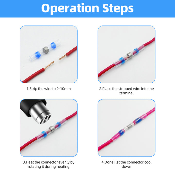 Gaopeng Wire Splicing 120pcs SST Heat Shrink Waterproof Butt Connectors Marine Solder Wire Connector Terminal Kit