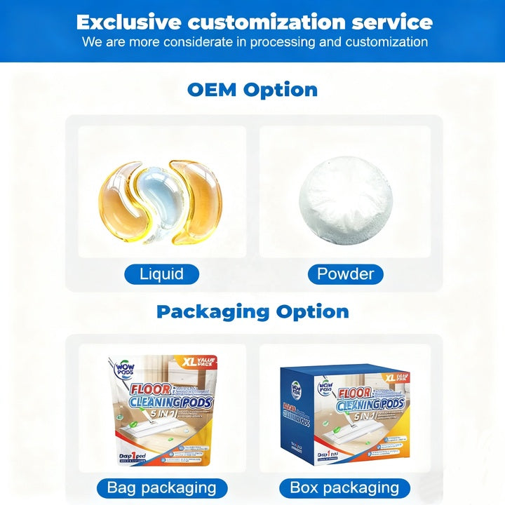 WOW 5 in 1 3 Chamber 8g Floor Mopping Cleaning Detergent Capsules Floor Cleaner Gel Pods